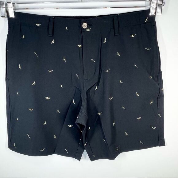 NWT Under Armour Black Golf Shorts Bird Print 40